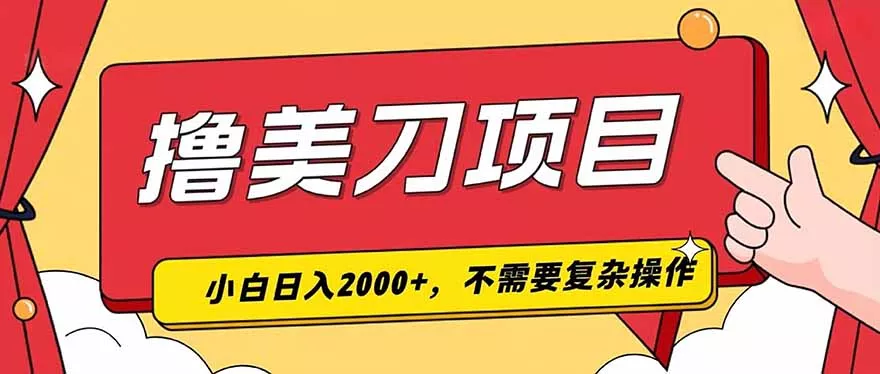 撸美刀,单日收入2000+,小白可做-知云阁资源站