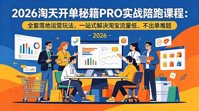 2026淘天开单秘籍PRO实战陪跑课程-更新:全套落地运营玩法,一站式解决淘宝流量低、不出单难题-知云阁资源站