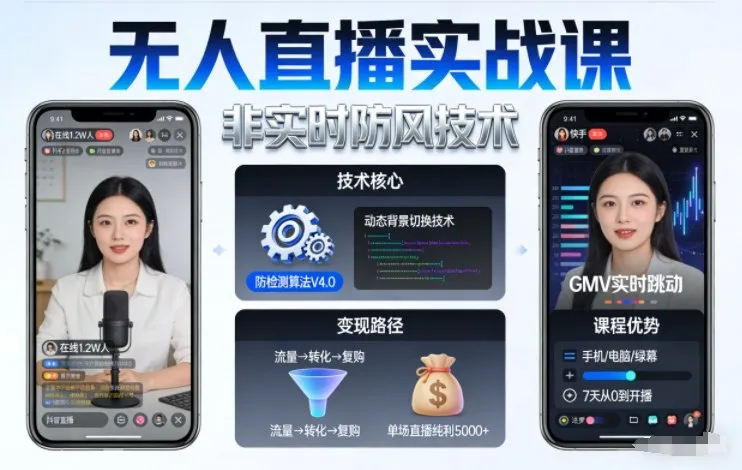 宝子哥无人直播实战课,非实时防风技术,聚焦抖音快手等平台直播带货,轻松开启直播变现之路(更新2026年6月19日)-知云阁资源站