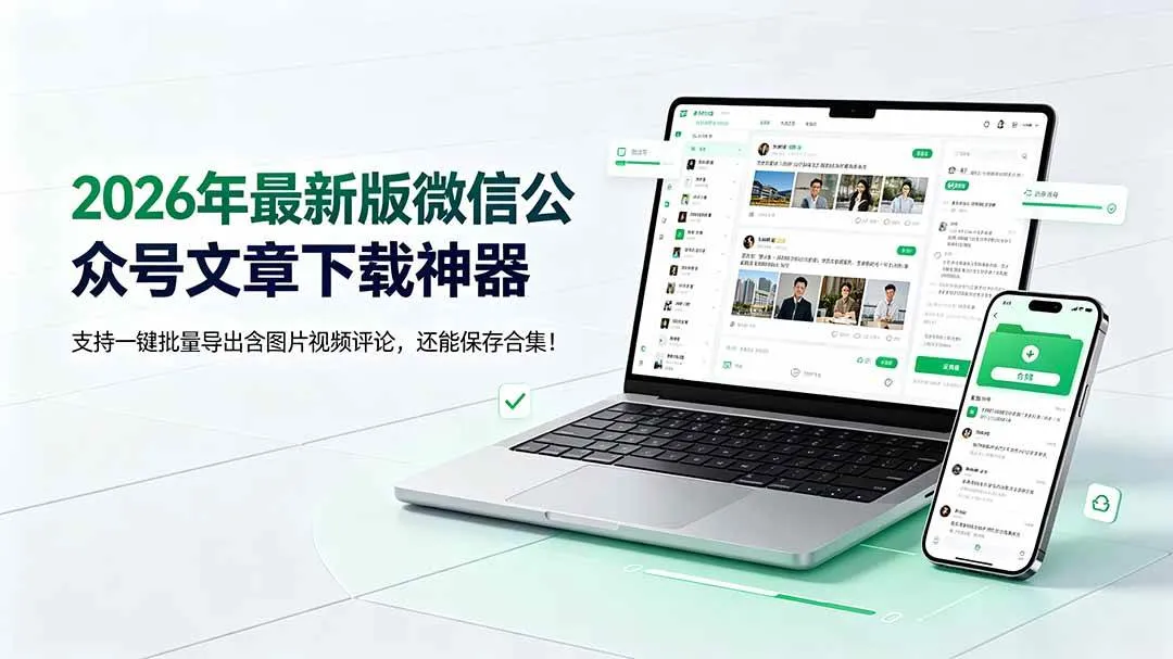 （19486期）2026年最新版微信公众号文章下载神器，支持一键批量导出含图片视频评论，还能保存合集！-知云阁资源站