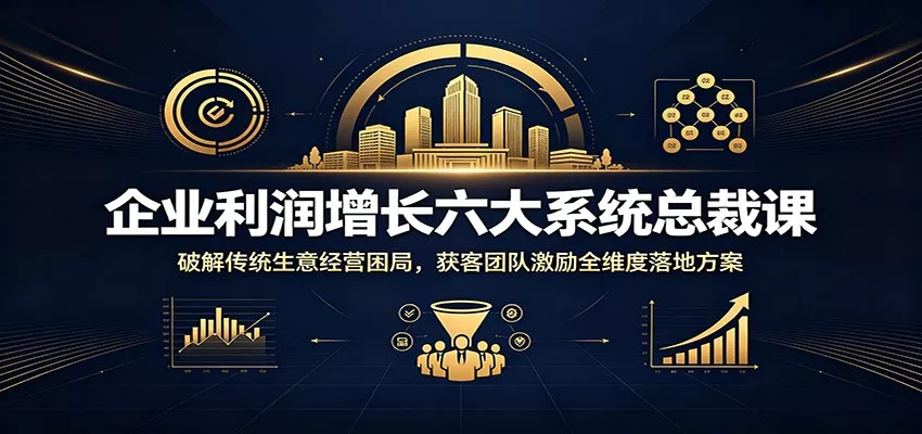 企业利润增长六大系统总裁课:破解传统生意经营困局,获客团队激励全维度落地方案-知云阁资源站