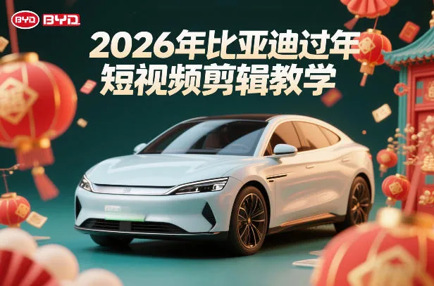 比亚迪过年短视频剪辑教学,车企短视频过年剪辑方案 比亚迪过年短视频剪辑教学,车企短视频过年剪辑方案