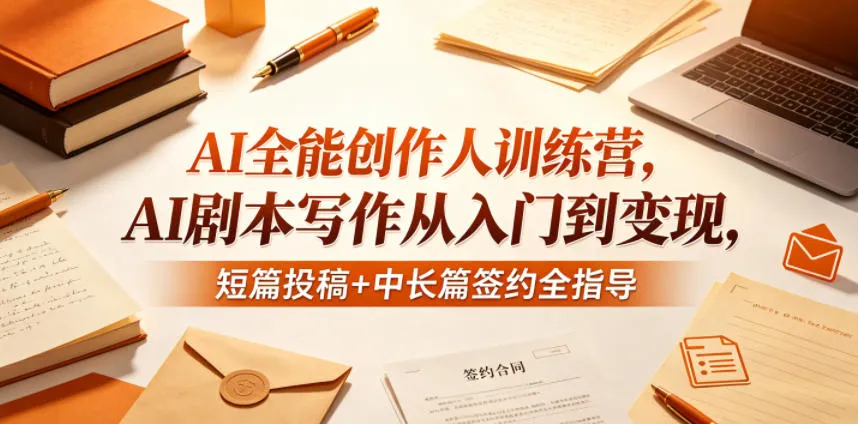 AI全能创作人训练营,AI剧本写作从入门到变现,短篇投稿+中长篇签约全指导-知云阁资源站