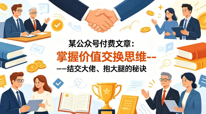 某公众号付费文章:掌握价值交换思维—-结交大佬、抱大腿的秘诀 某公众号付费文章:掌握价值交换思维—-结交大佬、抱大腿的秘诀