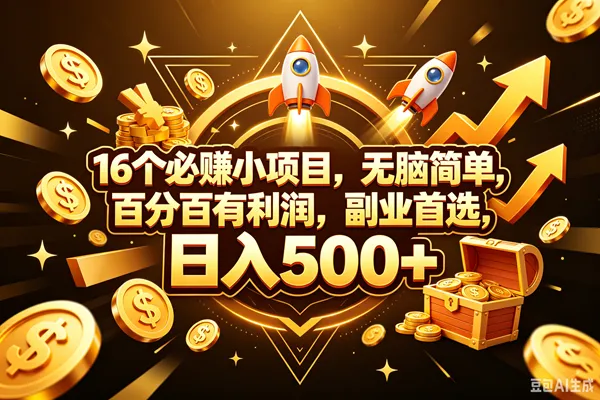 (18440期)16个必赚钱的小项目,百分百赚米,无脑简单,副业首选,日入300+ (18440期)16个必赚钱的小项目,百分百赚米,无脑简单,副业首选,日入300+