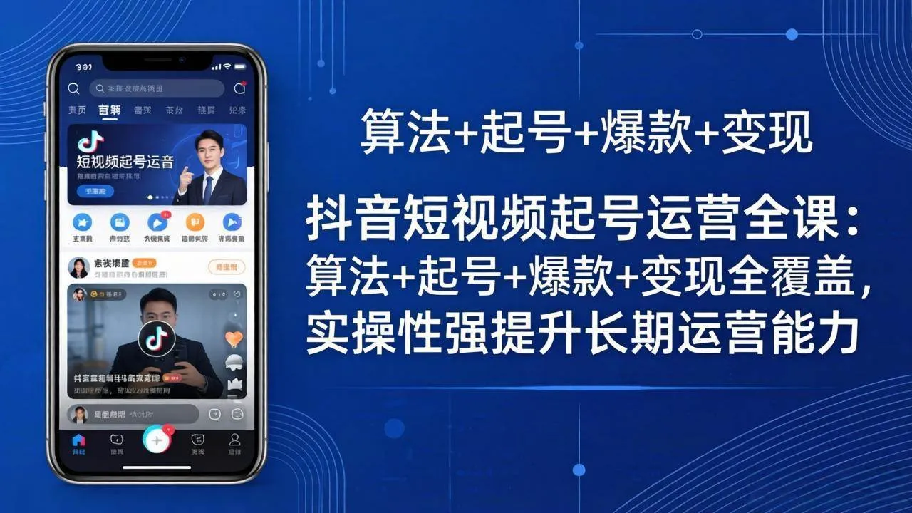 (18071期)抖音短视频起号运营全课:算法+起号+爆款+变现全覆盖,实操性强提升长期运营能力 (18071期)抖音短视频起号运营全课:算法+起号+爆款+变现全覆盖,实操性强提升长期运营能力