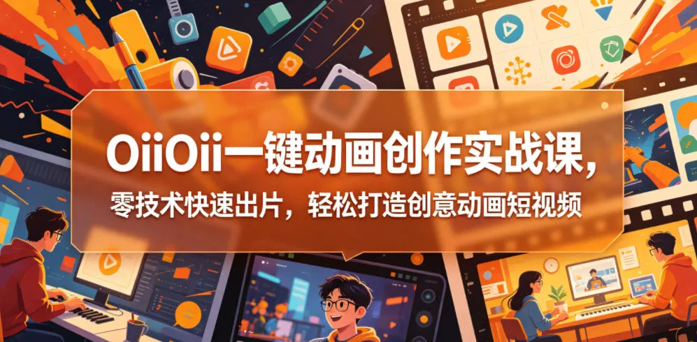 OiiOii一键动画创作实战课，零技术快速出片，轻松打造创意动画短视频-知云阁资源站