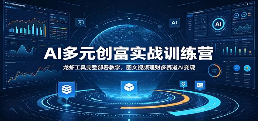 AI多元创富实战训练营：龙虾工具完整部署教学，图文视频理财多赛道AI变现-知云阁资源站