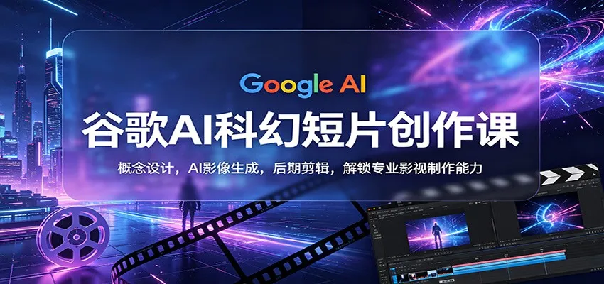 谷歌AI科幻短片创作课:概念设计,AI影像生成,后期剪辑,解锁专业影视制作能力-知云阁资源站