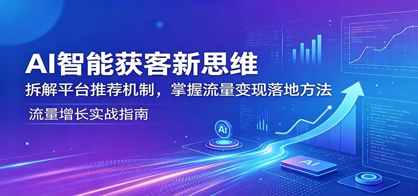 AI智能获客新思维：拆解平台推荐机制，掌握流量变现落地方法-知云阁资源站
