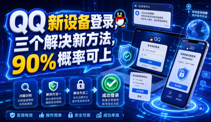 QQ新设备登录,三个解决新方法,90%概率可上-知云阁资源站