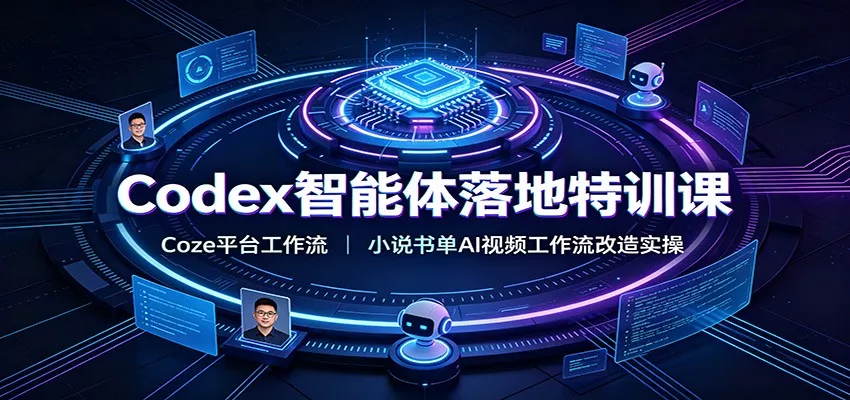 Codex智能体落地特训课:Coze平台工作流,小说书单AI视频工作流改造实操-知云阁资源站