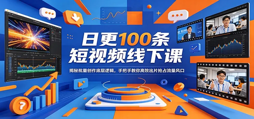 日更100条短视频线下课:揭秘批量创作底层逻辑,手把手教你高效出片抢占流量风口 日更100条短视频线下课:揭秘批量创作底层逻辑,手把手教你高效出片抢占流量风口