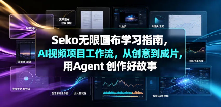Seko无限画布学习指南，AI视频项目工作流，从创意到成片，用Agent 创作好故事-知云阁资源站
