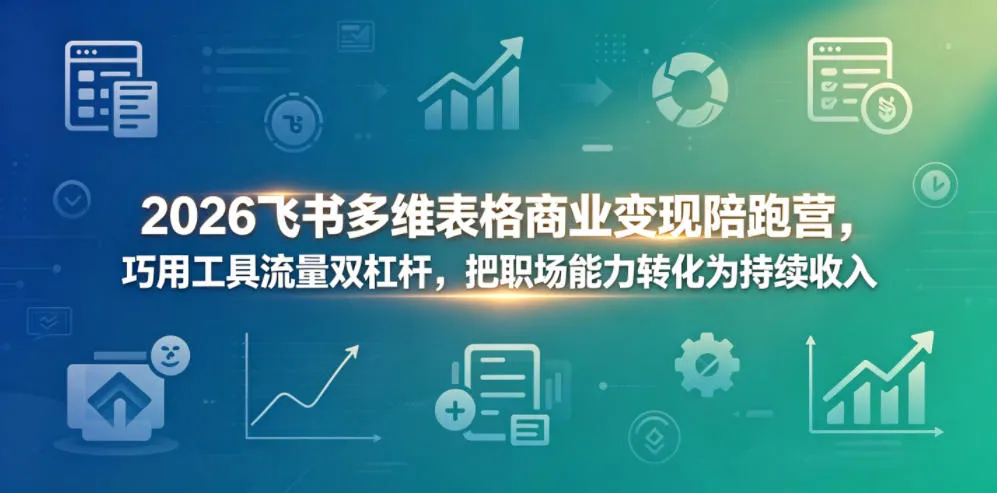 2026飞书多维表格商业变现陪跑营，巧用工具流量双杠杆，把职场能力转化为持续收入-知云阁资源站