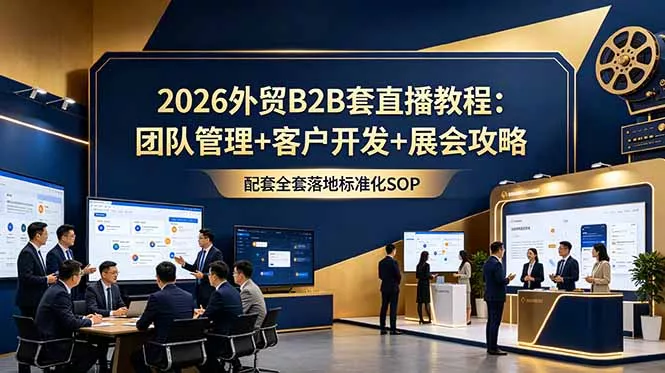 2026外贸B2B套直播教程：团队管理+客户开发+展会攻略，配套全套落地标准化SOP-知云阁资源站