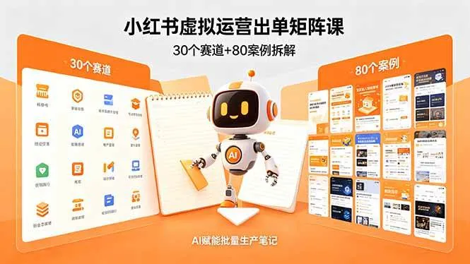 (18342期)小红书虚拟运营出单矩阵课:30个赛道+80案例拆解,AI赋能批量生产笔记-知云阁资源站