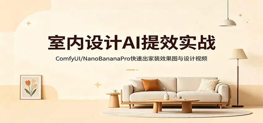 室内设计AI提效实战:ComfyUI/NanoBananaPro快速出家装效果图与设计视频 室内设计AI提效实战:ComfyUI/NanoBananaPro快速出家装效果图与设计视频