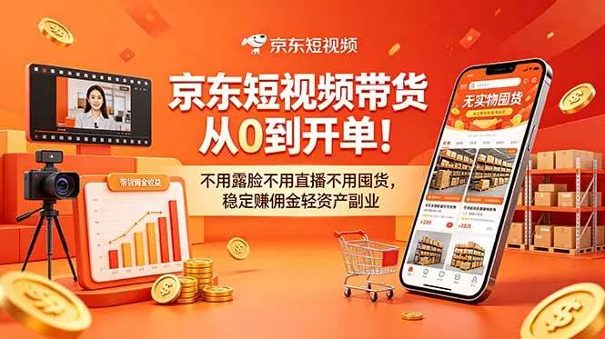 (18895期)京东短视频带货从0到开单!不用露脸不用直播不用囤货,稳定赚佣金轻资产副业-知云阁资源站
