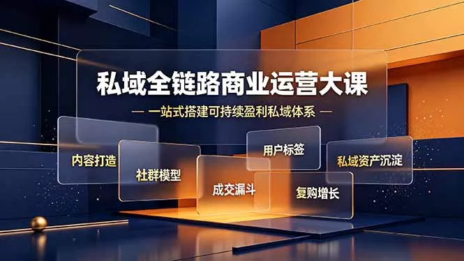 私域全链路商业运营大课，内容打造社群模型成交漏斗，一站式搭建可持续盈利私域体系-知云阁资源站