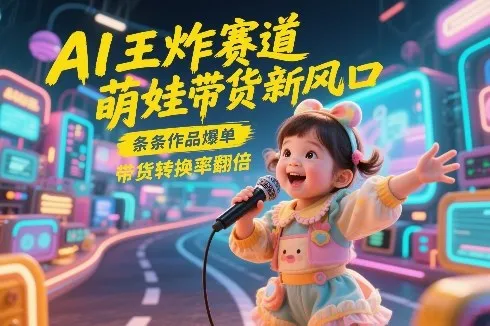 AI王炸赛道，萌娃带货新风口，条条作品爆单，带货转换率翻倍，核心逻辑拆解-知云阁资源站