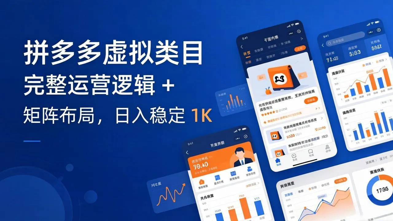 拼多多虚拟类目干货:完整运营逻辑 + 矩阵布局,日入稳定 1K-知云阁资源站