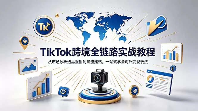 TikTok+独立站跨境基础全套教程,拆解平台盈利逻辑,新手从零跑通变现全流程-知云阁资源站