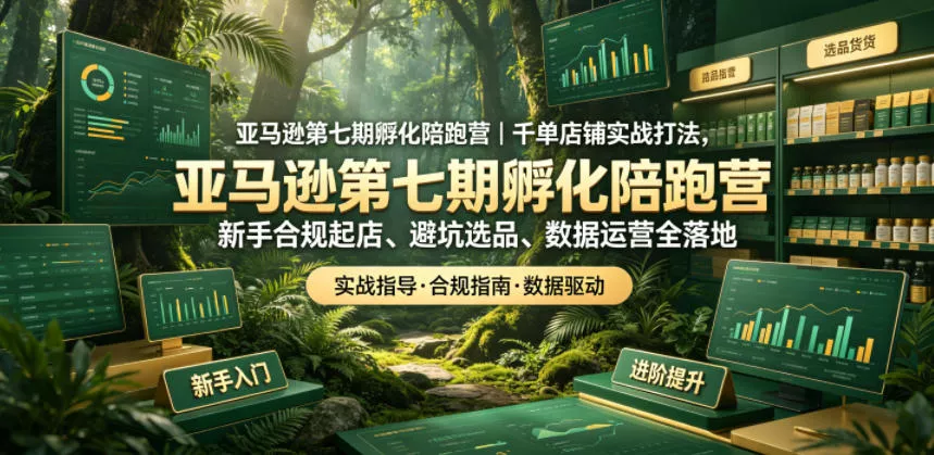 亚马逊第七期孵化陪跑营|千单店铺实战打法,新手合规起店、避坑选品、数据运营全落地 亚马逊第七期孵化陪跑营|千单店铺实战打法,新手合规起店、避坑选品、数据运营全落地