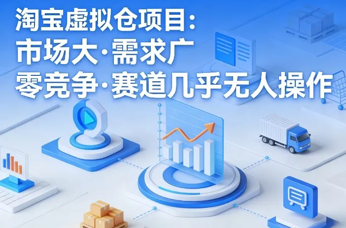 淘宝虚拟仓项目,市场大,需求广,零竞争,赛道几乎没人操作 淘宝虚拟仓项目,市场大,需求广,零竞争,赛道几乎没人操作