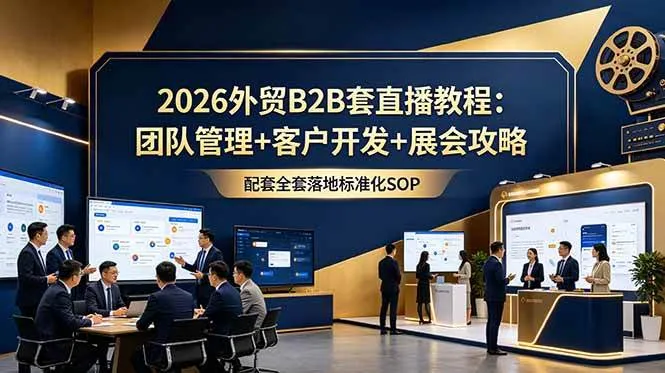 （18994期）2026外贸B2B套直播教程：团队管理+客户开发+展会攻略，配套全套落地标准化SOP-知云阁资源站