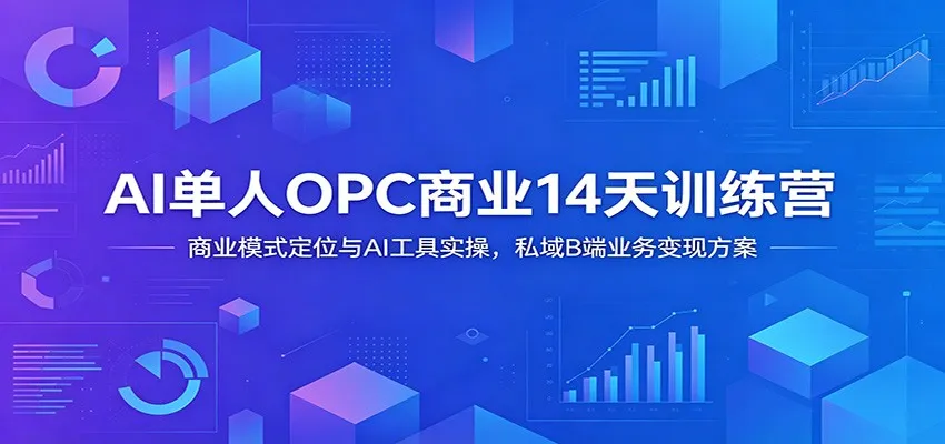 AI单人OPC商业14天训练营：商业模式定位与AI工具实操，私域B端业务变现方案-知云阁资源站