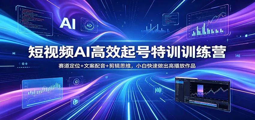 短视频AI高效起号特训训练营:赛道定位+文案配音+剪辑思维,小白快速做出高播放作品 短视频AI高效起号特训训练营:赛道定位+文案配音+剪辑思维,小白快速做出高播放作品
