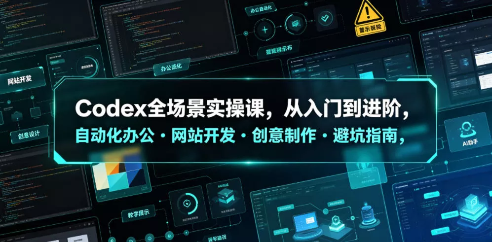 Codex全场景实操课，从入门到进阶，自动化办公・网站开发・创意制作・避坑指南，全流程教学-知云阁资源站