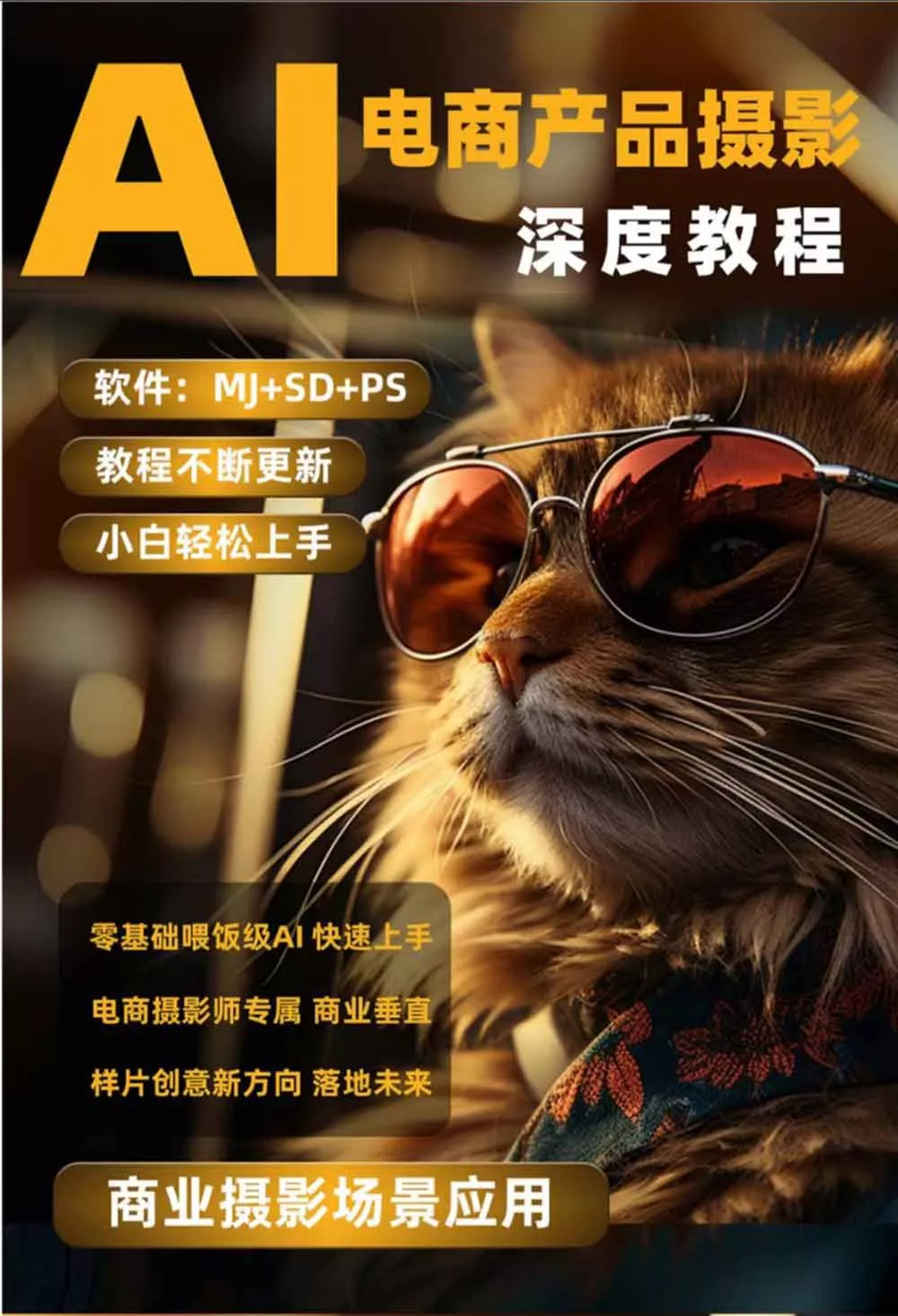 AI电商人像摄影实战课·SD多端部署｜MJ完整教学｜家电护肤家具商品图人像写真全案例-知云阁资源站