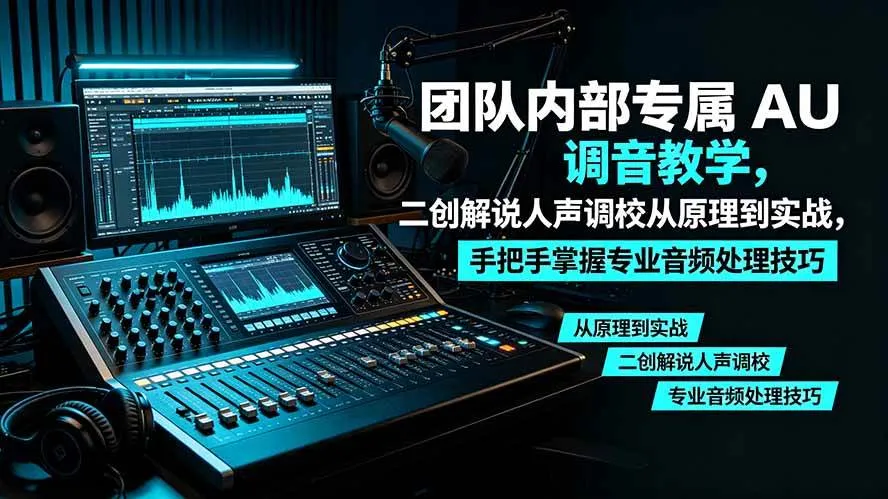 （19517期）某大佬团队内部专属 AU 调音教学，二创解说人声调校从原理到实战，手把手掌握专业音频处理技巧-知云阁资源站