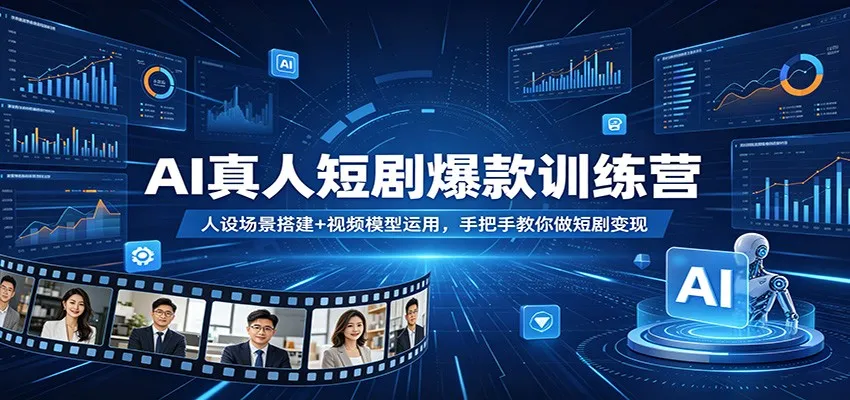 AI真人短剧爆款训练营:人设场景搭建+视频模型运用,手把手教你做短剧变现 AI真人短剧爆款训练营:人设场景搭建+视频模型运用,手把手教你做短剧变现