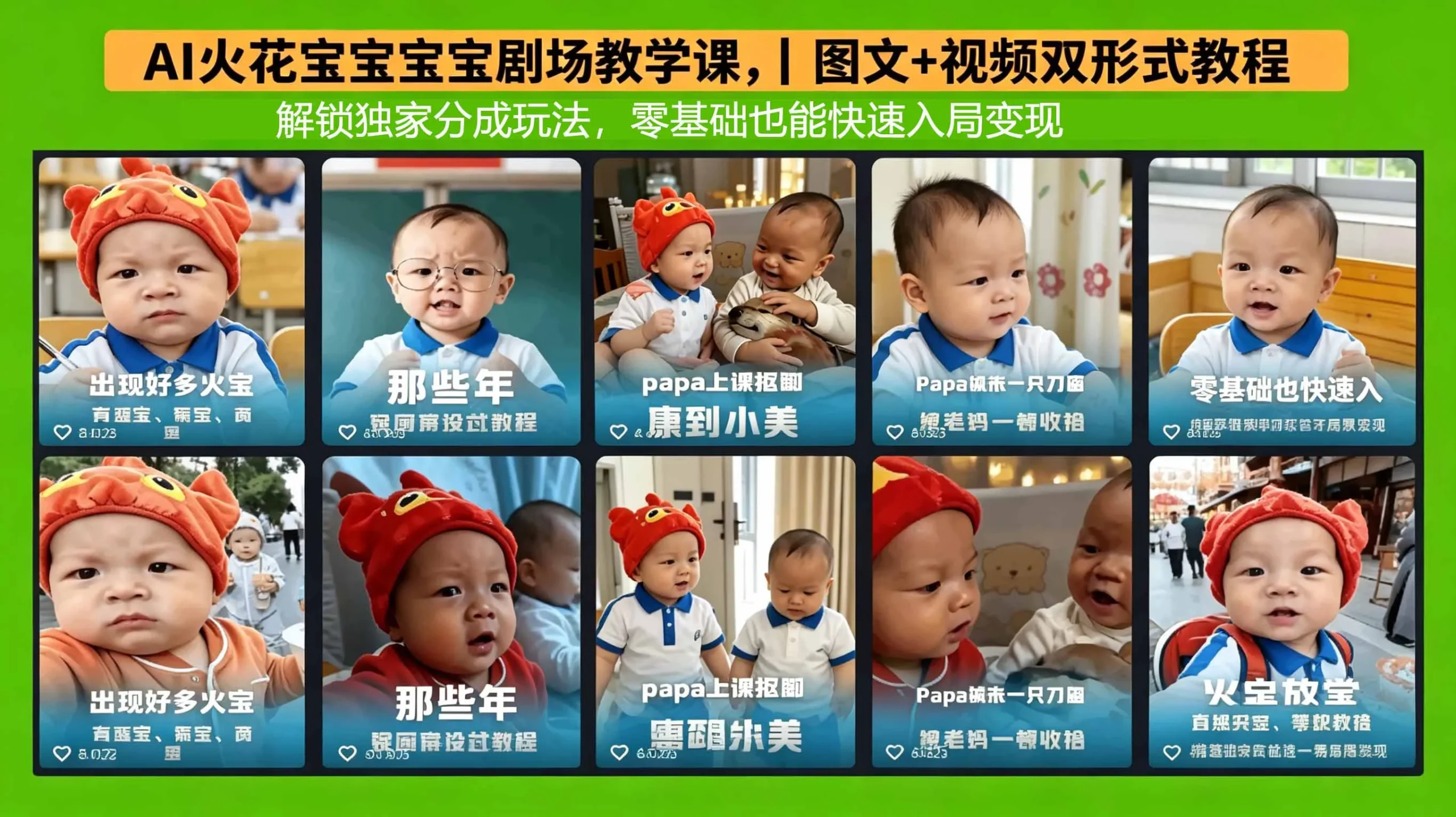 AI火花宝宝宝宝剧场教学课，图文+视频双形式教程，解锁独家分成玩法，零基础也能快速入局变现-知云阁资源站