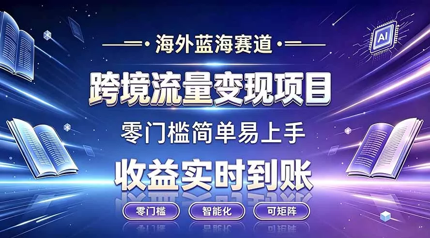 海外蓝海赛道 跨境流量变现项目 收益实时到账 零门槛简单易上手-知云阁资源站