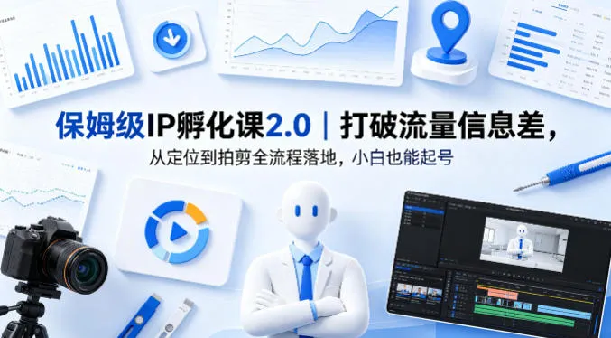 保姆级IP孵化课2.0|打破流量信息差,从定位到拍剪全流程落地,小白也能起号 保姆级IP孵化课2.0|打破流量信息差,从定位到拍剪全流程落地,小白也能起号