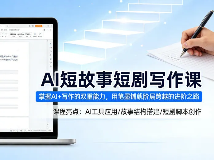 AI短故事短剧写作课,掌握AI+写作的双重能力,用笔墨铺就阶层跨越的进阶之路-知云阁资源站