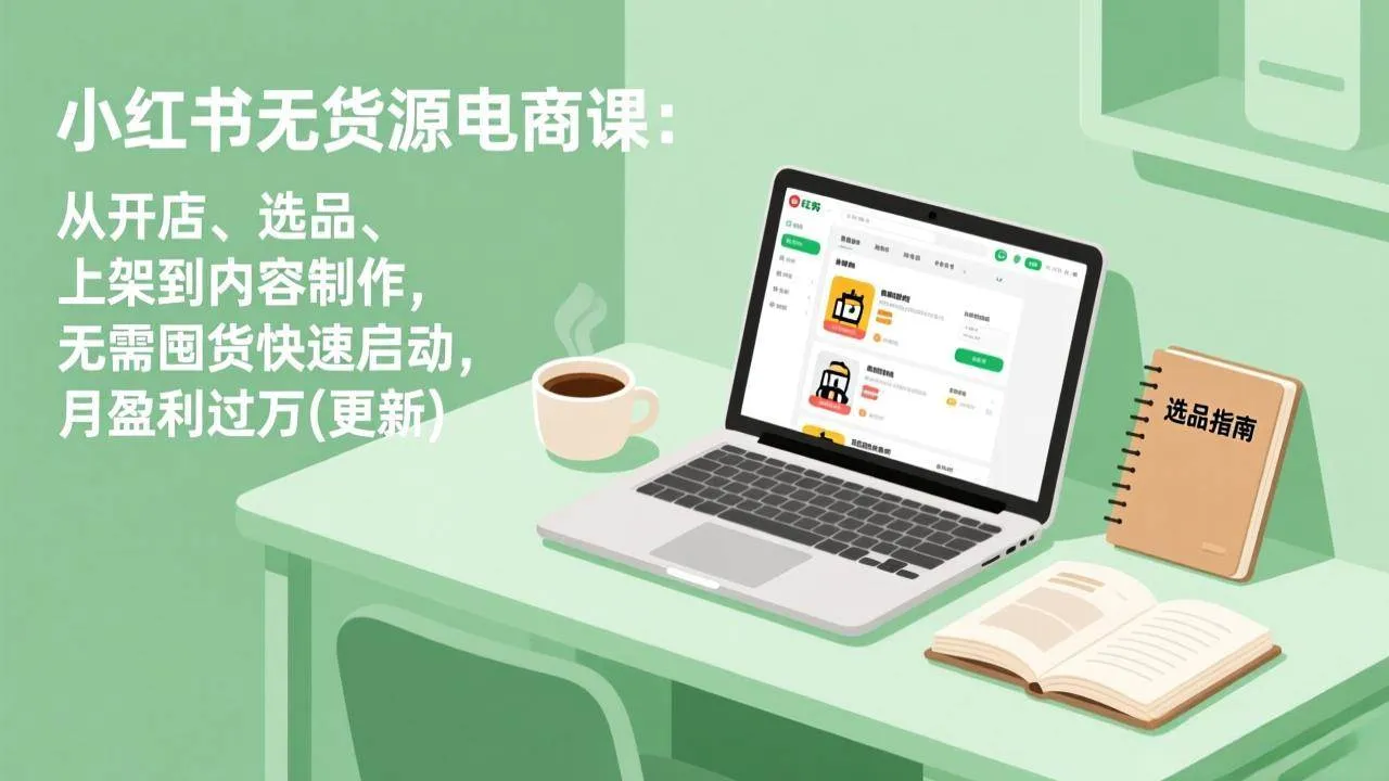 （19003期）小红书无货源电商课(6月22更新)：从开店、选品、上架到内容制作，无需囤货快速启动，月盈利过万-知云阁资源站