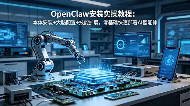 OpenClaw安装实操教程:本体安装+大脑配置+技能扩展,零基础快速部署AI智能体-知云阁资源站