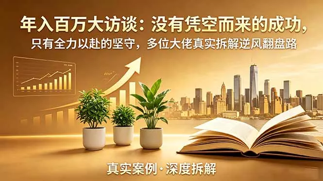 年入百万大访谈-更新:没有凭空而来的成功,只有全力以赴的坚守,多位大佬真实拆解逆风翻盘路-知云阁资源站