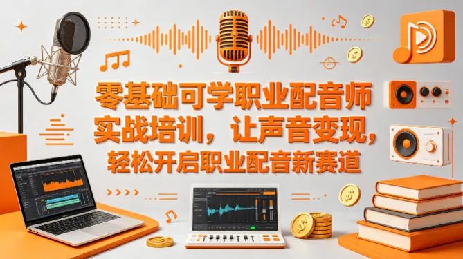 零基础可学职业配音师实战培训,让声音变现,轻松开启职业配音新赛道-知云阁资源站
