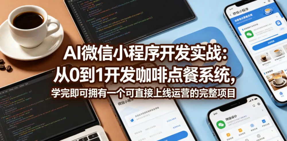 AI微信小程序开发实战:从0到1开发咖啡点餐系统,学完即可拥有一个可直接上线运营的完整项目-知云阁资源站