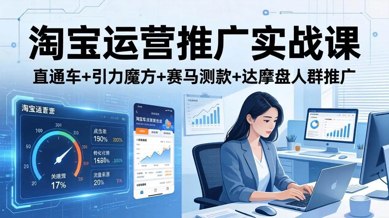 (17774期)淘宝运营推广实战课(更新26年3月)直通车+引力魔方+赛马测款+达摩盘人群推广等-知云阁资源站