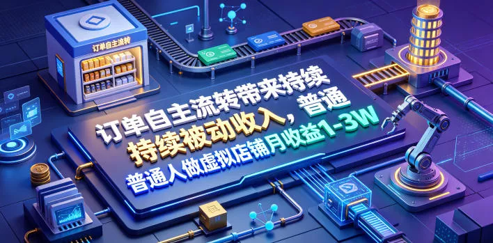 订单自主流转带来持续被动收入,普通人做虚拟店铺月收益1-3W【揭秘】-知云阁资源站