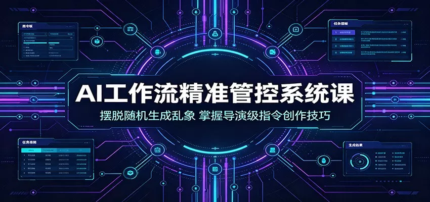 AI工作流精准管控系统课:摆脱随机生成乱象,掌握导演级指令创作技巧-知云阁资源站