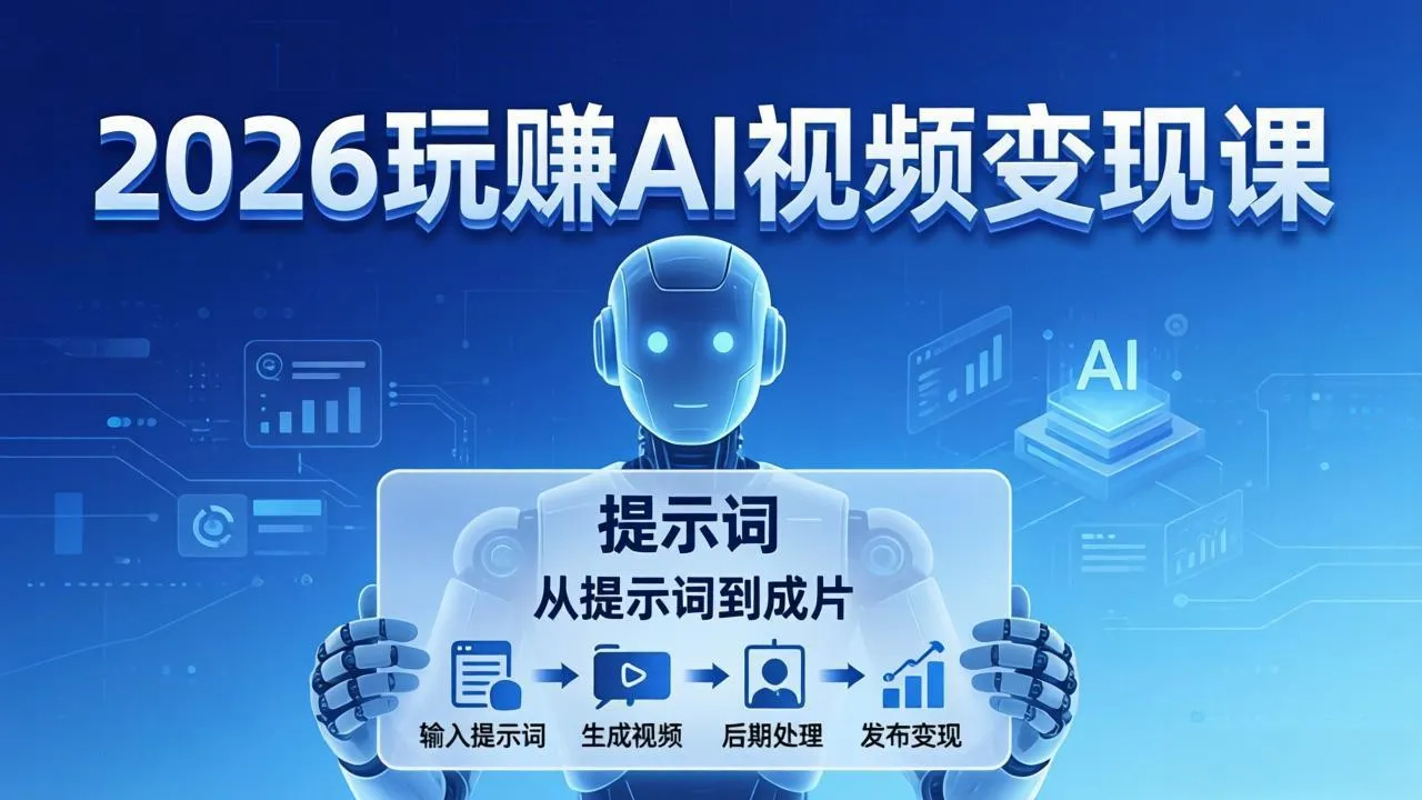 2026玩赚AI视频变现课:掌握 AI 视频全流程技能,从提示词到成片高效产出-知云阁资源站