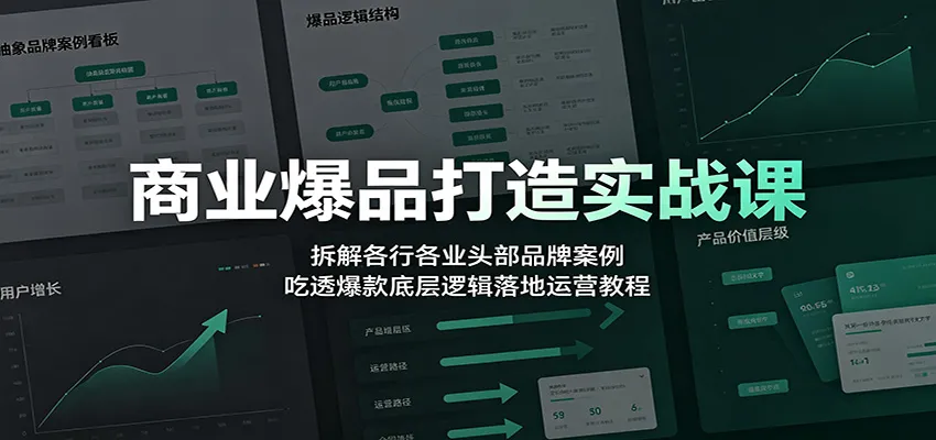 商业爆品打造实战课:拆解各行各业头部品牌案例,吃透爆款底层逻辑落地运营教程-知云阁资源站